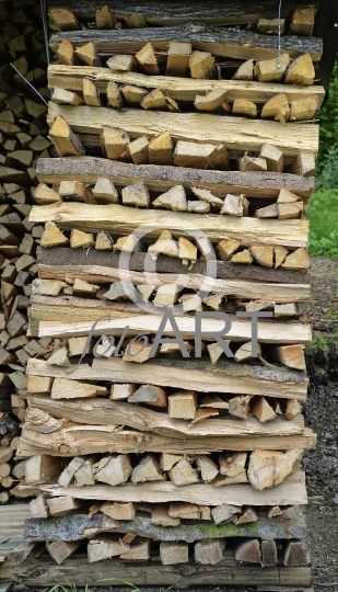 Holz aufgeschichtet