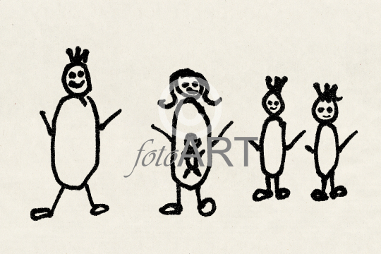 Kinderzeichnung: Familie