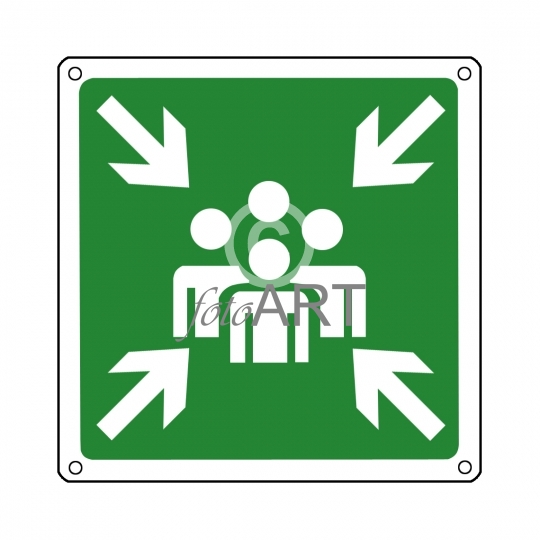 Rettungsschild: Sammelstelle!