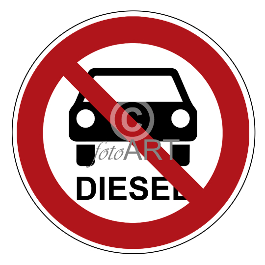 Verbotsschild Dieselfahrzeuge