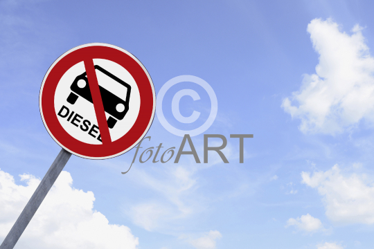 Verbotsschild Dieselfahrzeuge