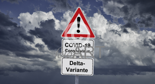 Warnschild - Delta Variante