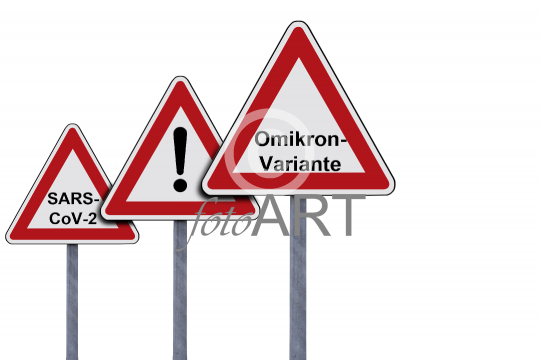 Warnschilder - Omikron Variante