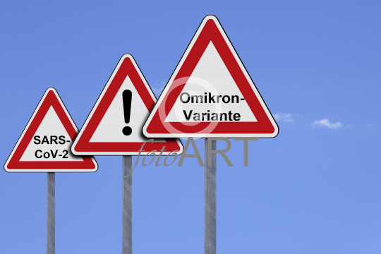 Warnschilder - Omikron Variante